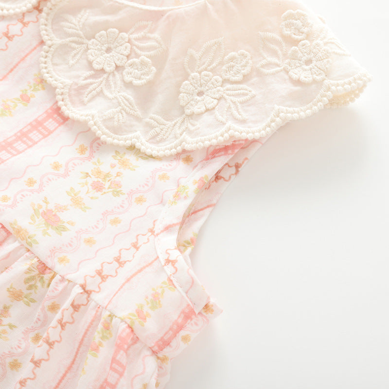 Baby lace doll collar baby floral set
